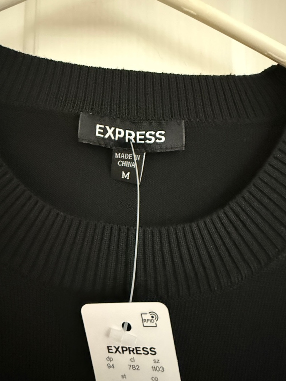 Express Black Short Sleeve Crewneck Knit Dress - Picture 2 of 3